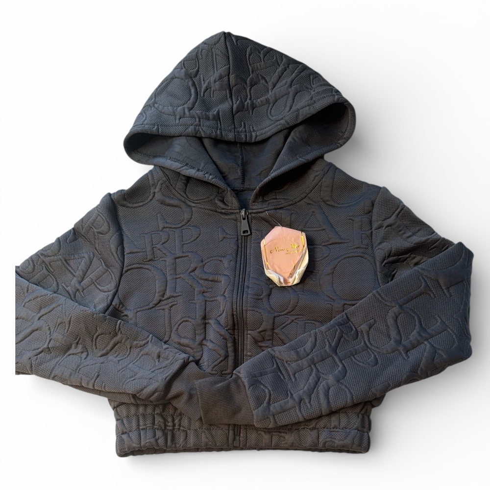 NWT Women's New Mix Zip Up Hoodie Size Small Charcoal Color (P)